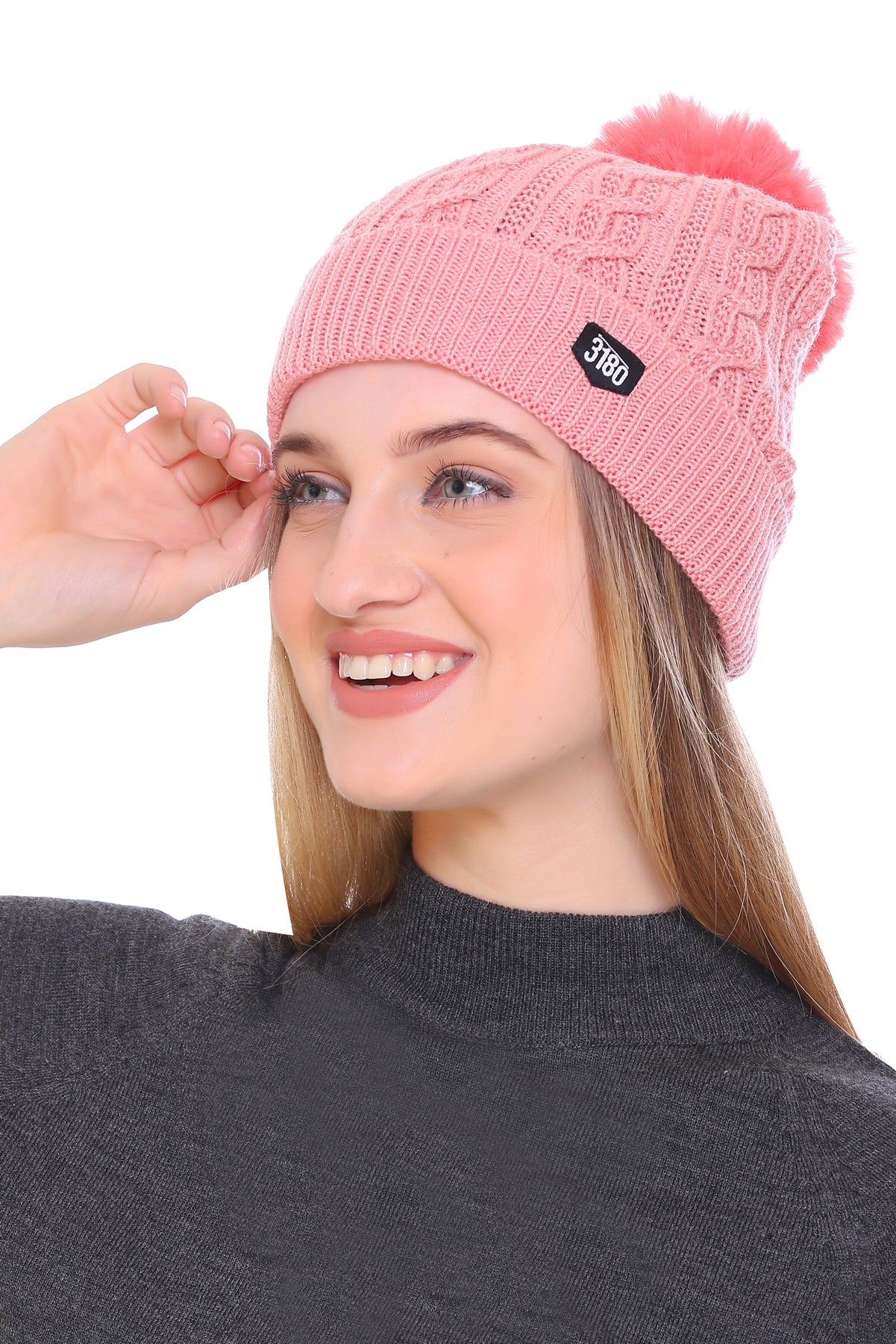 Knit Beanie Hat Pink Winter Hat Womens Winter Hat Women's Outdoor