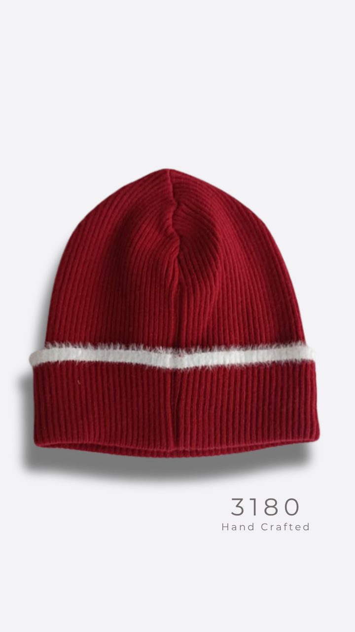 3180 Women's Fabric-Lined Reversible Winter Beanie – Vibrant Red