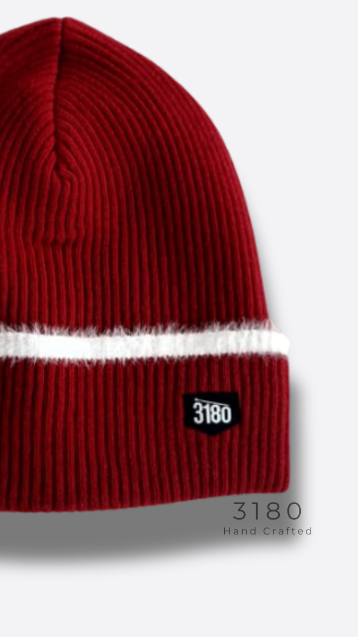 3180 Women's Fabric-Lined Reversible Winter Beanie – Vibrant Red