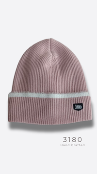 3180 Women's Fabric-Lined Reversible Winter Beanie - Elegant Light Pink