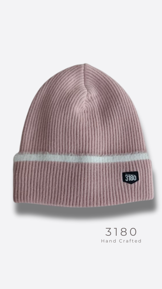 3180 Women's Fabric-Lined Reversible Winter Beanie - Elegant Light Pink