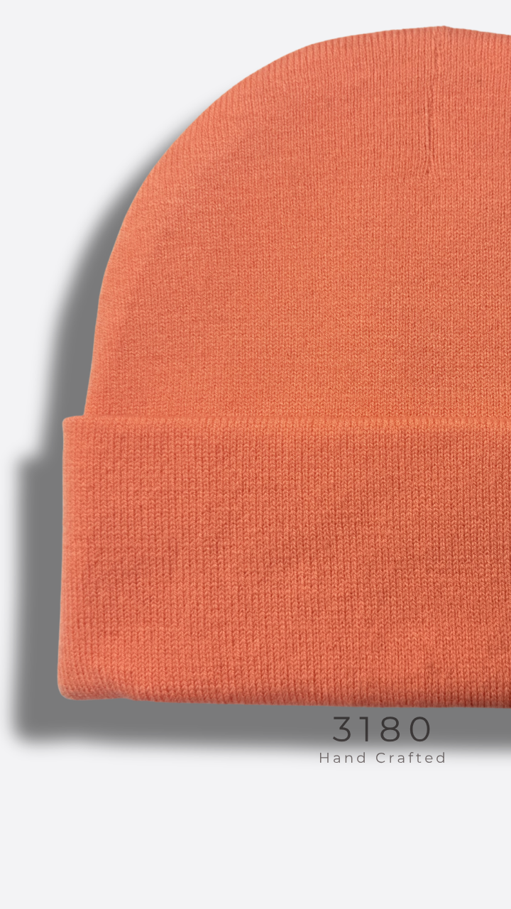 Unisex Ribbed Knit Beanie – Neon Orange | 3180