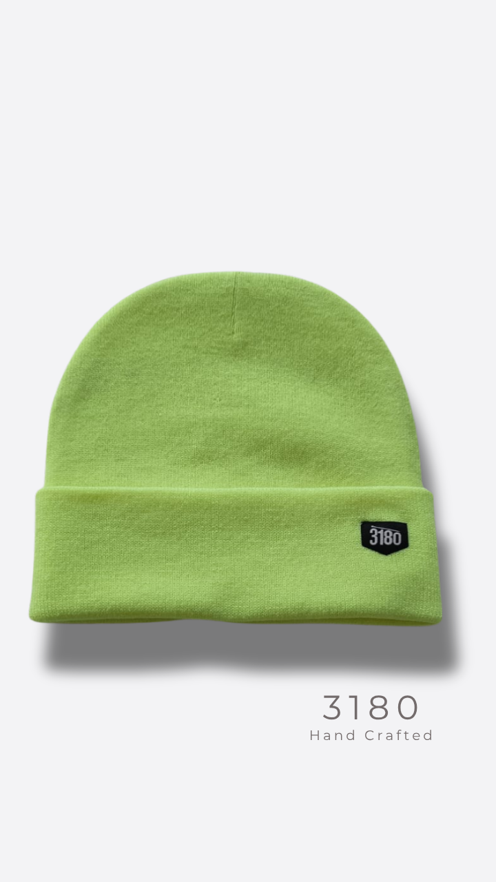 3180 Unisex Reversible Winter Beanie - Neon Lime Green