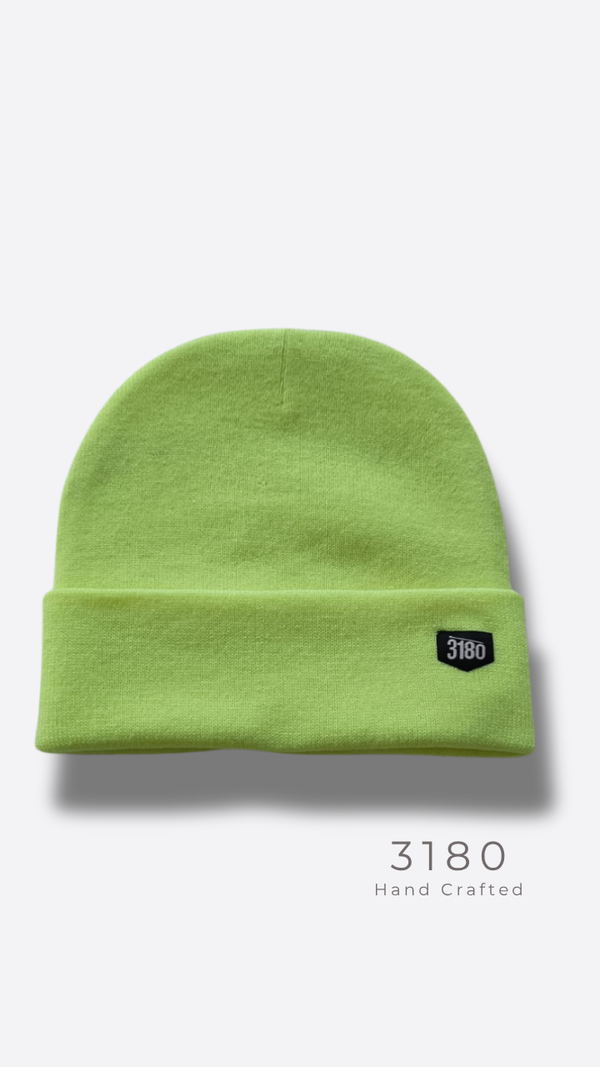 3180 Unisex Reversible Winter Beanie - Neon Lime Green