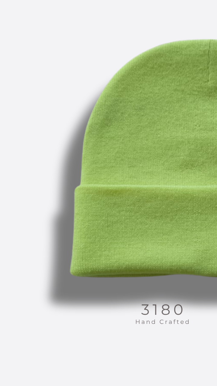 3180 Unisex Reversible Winter Beanie - Neon Lime Green