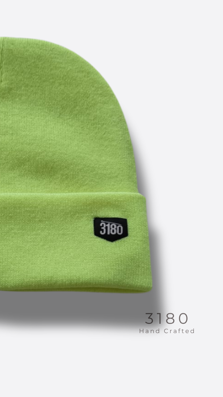 3180 Unisex Reversible Winter Beanie - Neon Lime Green