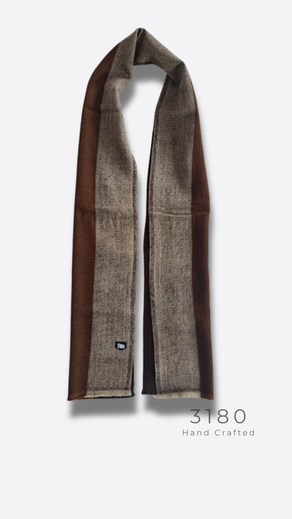 Unisex Herringbone Winter Muffler – Gradient Brown | 3180