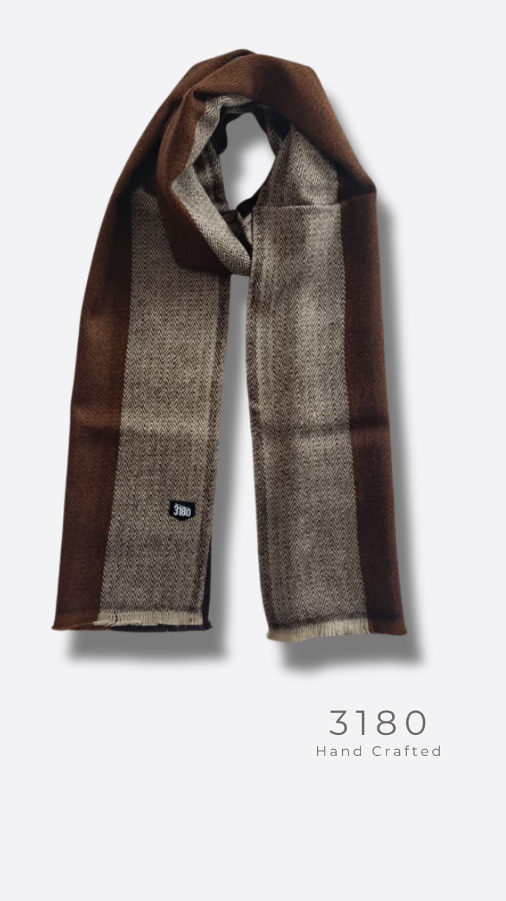 Unisex Herringbone Winter Muffler – Gradient Brown | 3180