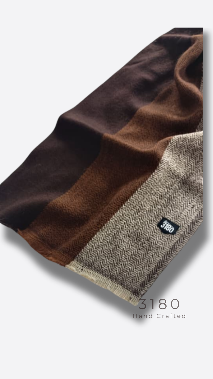 Unisex Herringbone Winter Muffler – Gradient Brown | 3180
