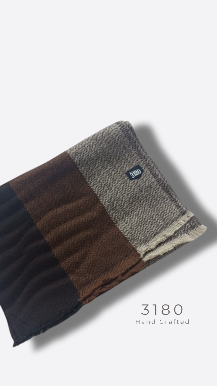 Unisex Herringbone Winter Muffler – Gradient Brown | 3180