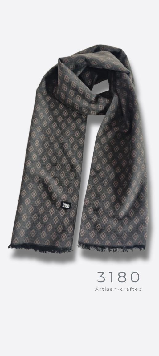 Unisex Patterned Winter Muffler – Chocolate Brown | 3180