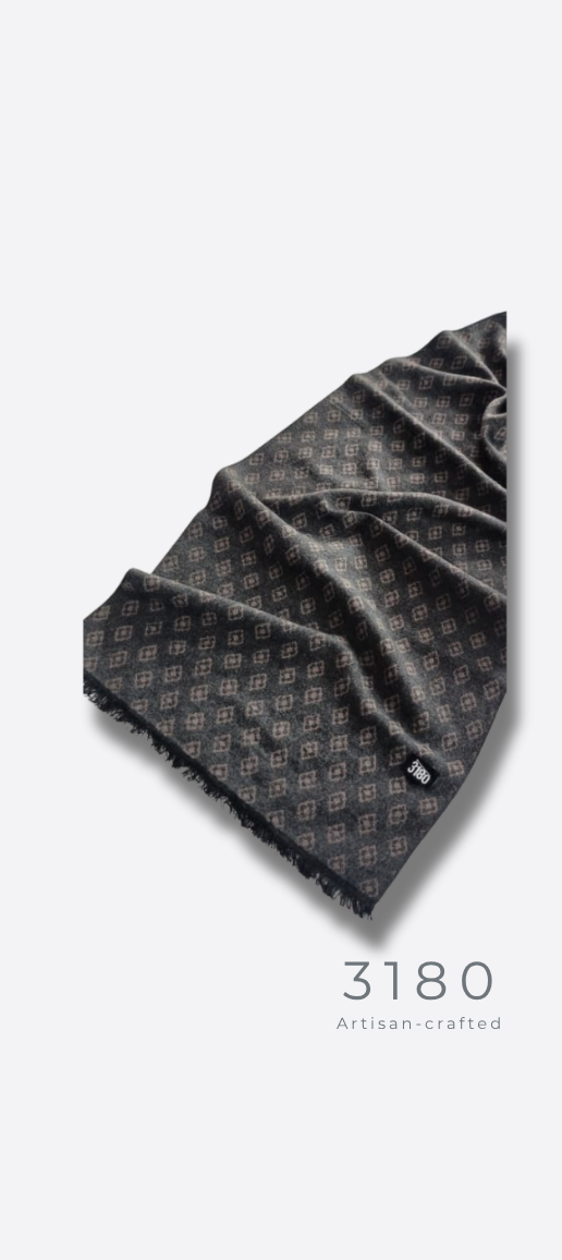 Unisex Patterned Winter Muffler – Chocolate Brown | 3180