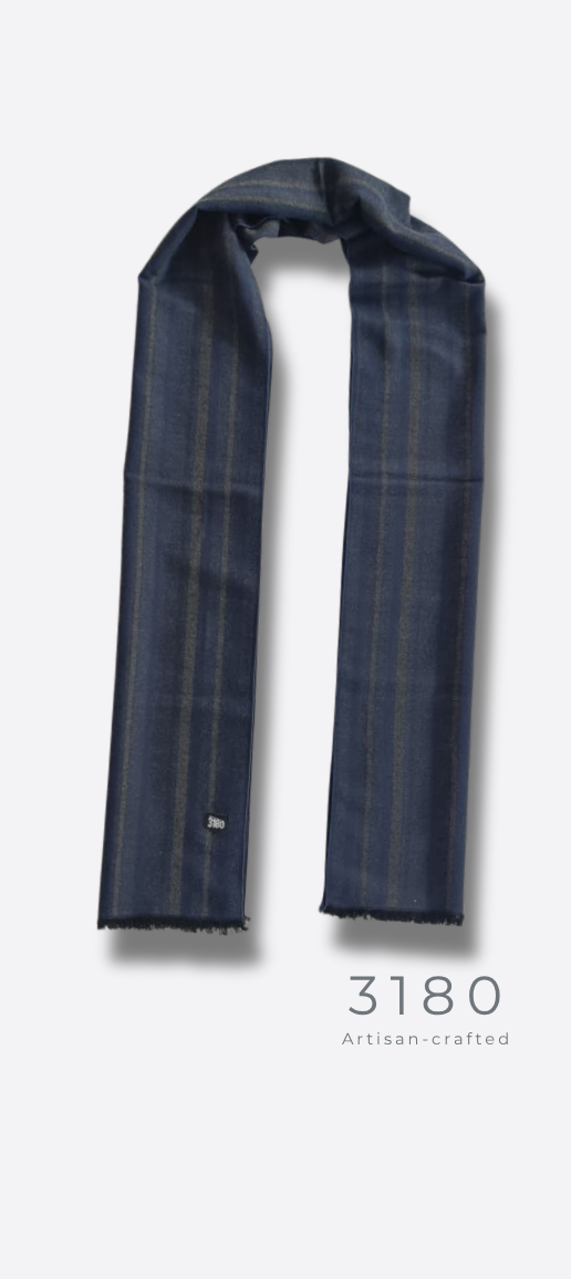 Unisex Pinstripe Winter Muffler – Navy Blue | 3180
