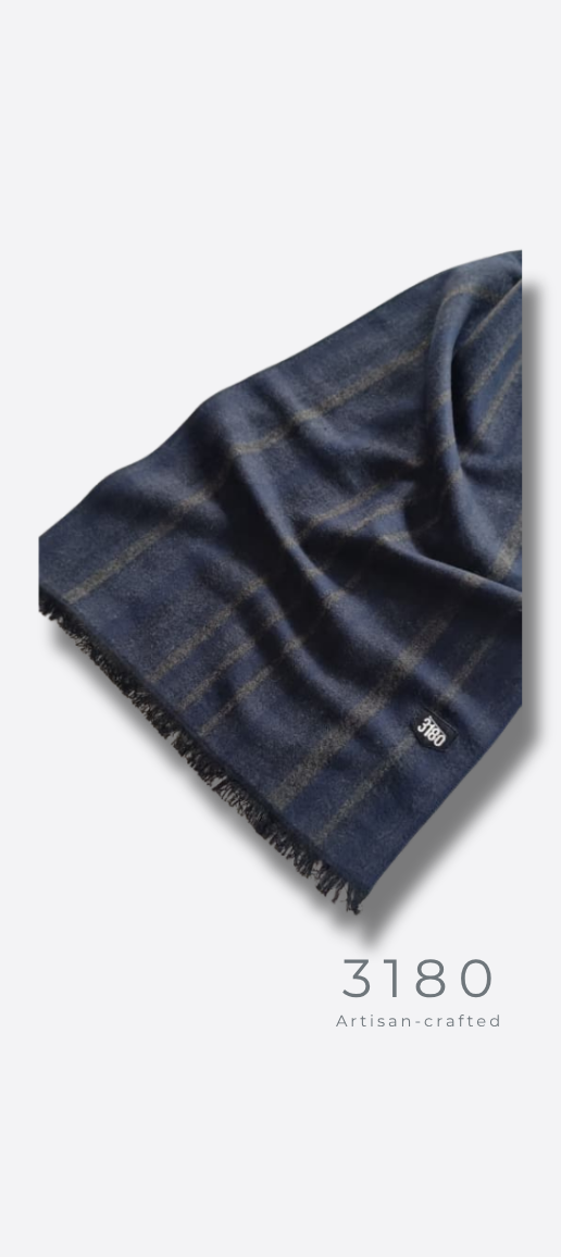 Unisex Pinstripe Winter Muffler – Navy Blue | 3180