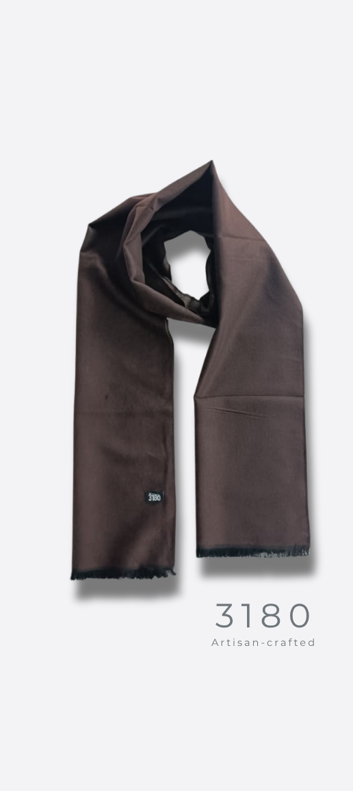 Unisex Reversible Winter Muffler – Dark Brown & Taupe | 3180