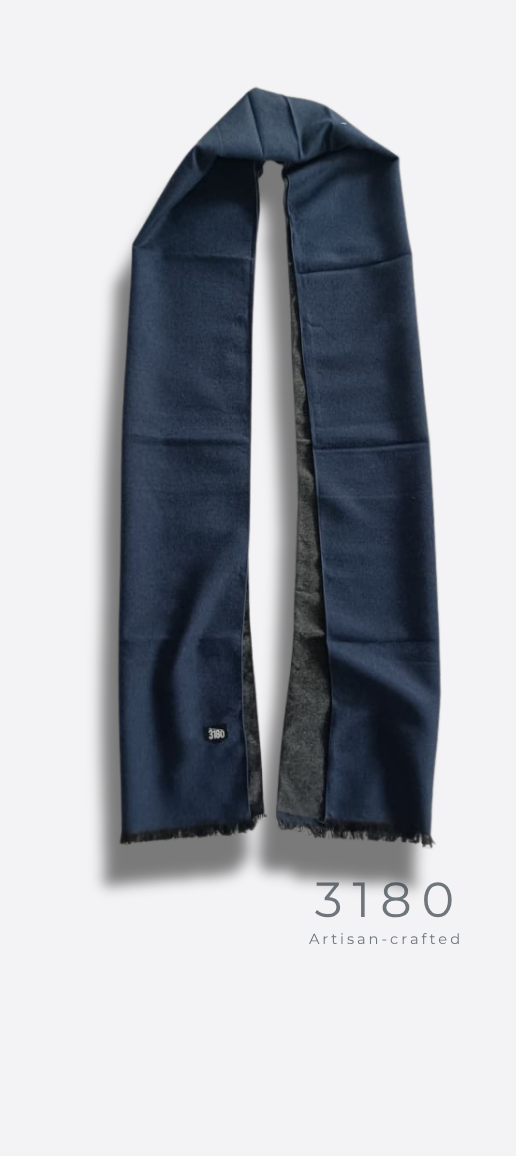 Unisex Reversible Winter Muffler – Navy Blue & Dark Grey | 3180