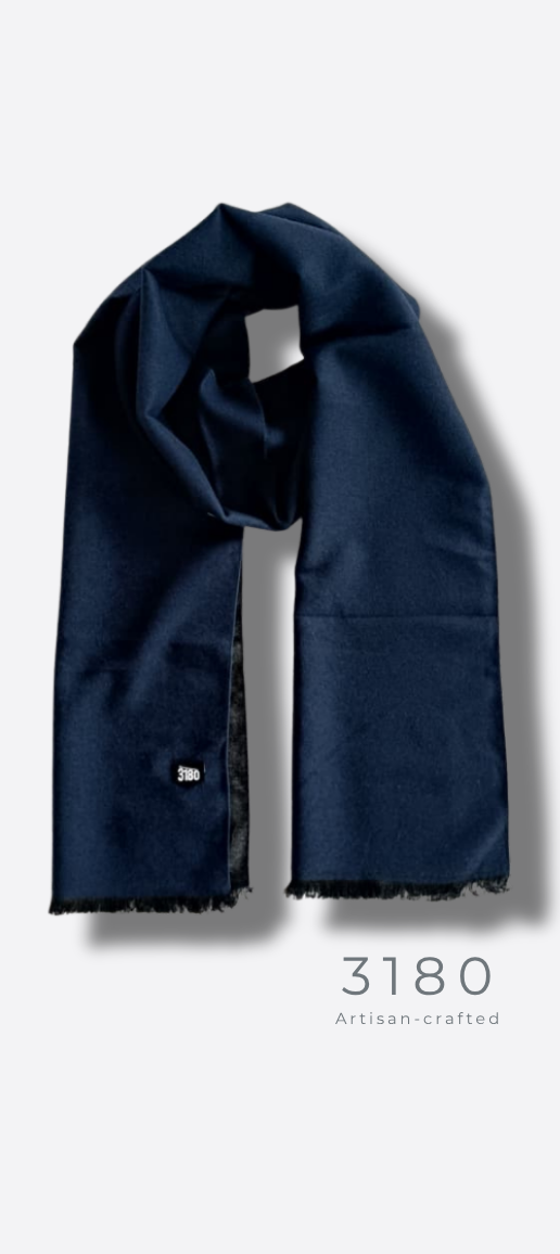 Unisex Reversible Winter Muffler – Navy Blue & Dark Grey | 3180
