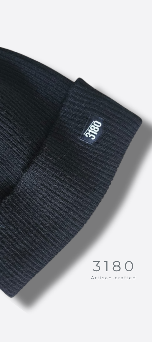 Unisex Fabric-Lined Winter Beanie – Classic Black | 3180