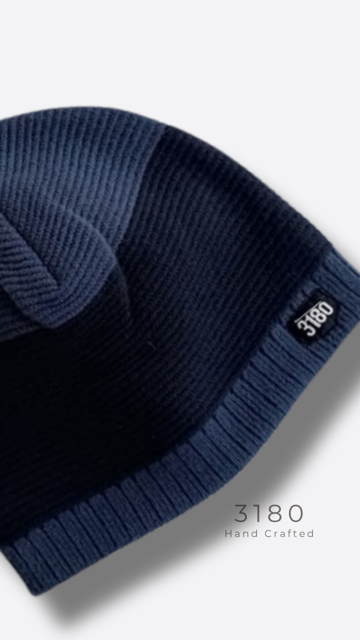 Unisex Fabric-Lined Stripe Beanie – Steel Blue & Navy | 3180